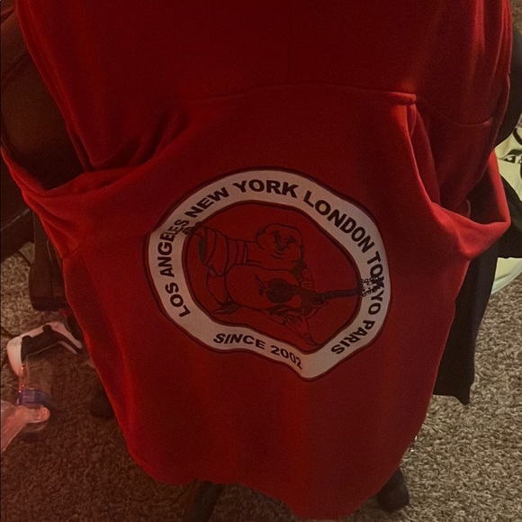 Red Graphic True Religion Zip Up Hoodie - Picture 3 of 5